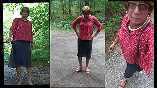 Julian069 polkadot skirt, red top, red heels