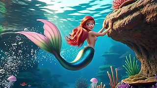 Sensual Mature Ariel Explores Her Magical Underwater Grotto with Long Human Legs and Graceful Poses in Fantasy