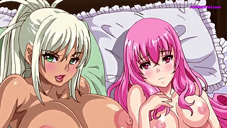 Two Sexy Fantasy Babes Sharing A Big Cock In Threesome