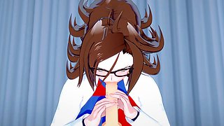 Android 21 from DBZ gets wild in the infirmary with intense anal action