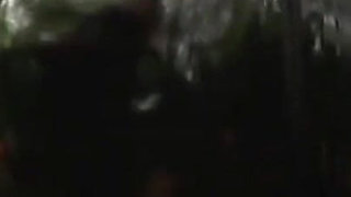 Guy in latex dress humiliated in the garden