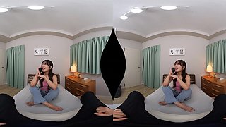 Tempting Japanese coquette exciting VR clip