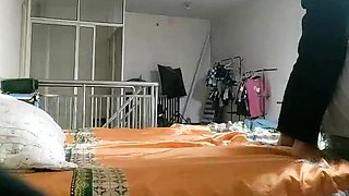 Cute amateur asian web cam girl playing with her toy