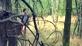 Mischievous School Bae From Germany Throating in Woods