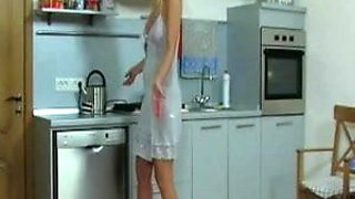 Blonde Milf Gets Nailed in the Kitchen