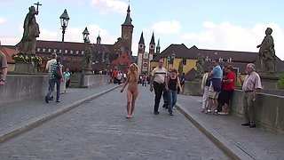 Horny blonde outdoor anal sex