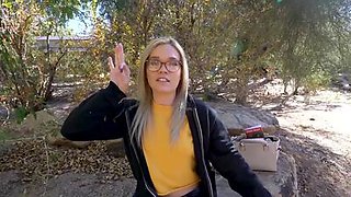 Katie Kush keeps her glasses on as she rides our studs big dick