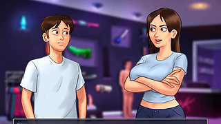 Summertime saga: stepbro helps his stepsis to buy sex toys and ended up with an unexpected throat pie ep 62