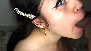 Slutty and Horny Doll Wants to Swallow Cum - Amateur Blowjob