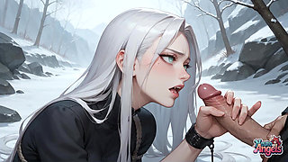 Frozen Milk Flood Schoolgirl's Snowy Squirting Orgasm