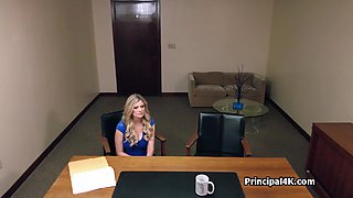 Suburban Stepmommy In Blue Dress Suck The Head Teacher