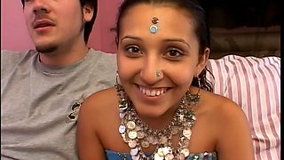 Sweet indian girlfriend prefers threesome fucking with strangers