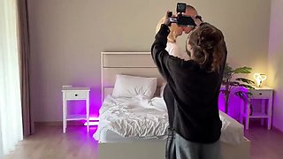 Blonde Teen Sasha Paige Licks Pussy in Threesome with Tattooed Lover - Behind The Scenes 4K