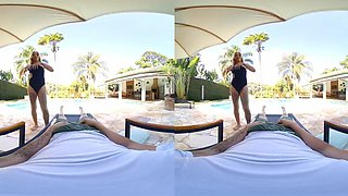 Insatiable Latina Tgirl Mannuela Silva Gets Pulverized by the Pool