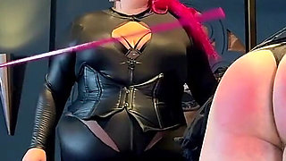 Sissy Caned by Two Cruel Mistresses