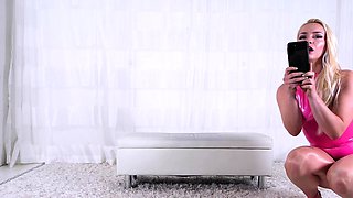 Busty blonde mature solo masturbation for webcam