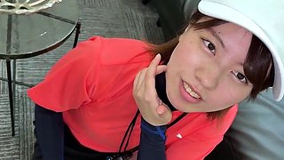 Asian honeys outdoor handjob