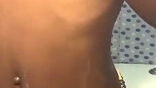 Hot Ebony Babe Bathroom Section Showing off Her Hot Body