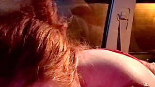 My neighbors redhead wife sneaks out at night to my truck and gives me an amazing blowjob