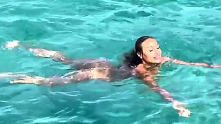 Sexy Monika Fox Swims Naked In Pool And Sea In Hot Country