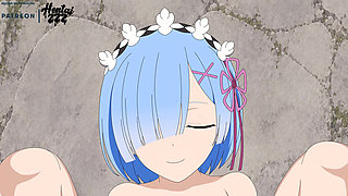 Rem POV Creampie Uncensored Re Zero Hentai Animation Blowjob Doggystyle