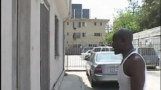 Hot blonde slut gets double penetrated by two chocolate skin studs