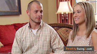 Party with swingers get too horny when a couple start fucking in front of other couples to turnem