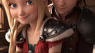 Astrid Hofferson and Hiccup filming their first sex video How to train your Dragon 3D cartoon animation