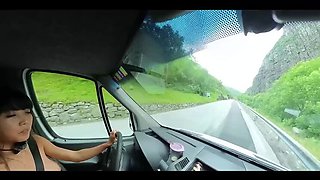 DaringKiara Naked Driving Solo - Asian Amateur Outdoor Car Fetish 4K