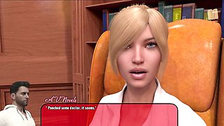 Busty blonde and brunette in a steamy adult visual novel