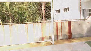 Footballer scores with a blonde Latina whore who likes anal