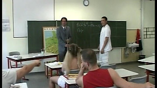 Two Cute College Girls From Germany Fucked Together in Classroom