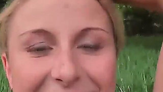 Blonde Unabashedly Pees in Front of the Camera