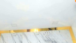 Brunette Tranny jerking in hard dick in solo Webcam