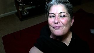 Mature brunette lesbian licks a pussy outdoors