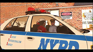 Perverted Cop and Big Boobs Ebony Girl