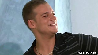 Guy's step-dad pretends to leave and hides in shower