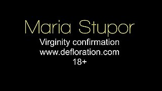 Sexy virgin Maria on casting at defloration new studio