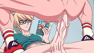 Hot Anime Jock Fucks Nerd in Library