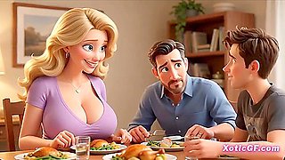 Family Secret: Big Tits Stepmom has First Time Sex with Horny Stepson