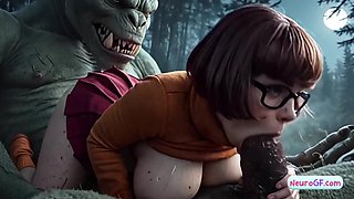 Daphne & Velma unsheathe the chased secret and get plumbed rock hard by impatient monsters (AI Pornography)