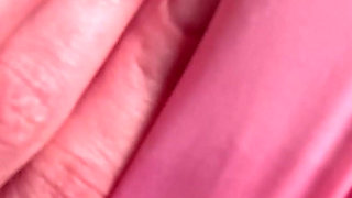 I Lick, Spit and Caress a Dick with My Tongue Through Pink Satin Panties