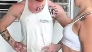 Naughty Fucks with Personal Trainer Inside the Gym Without a Condom and He Cums Inside