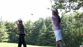 Teaching Golf to Asian Babe Along with Other Nasty Stuff