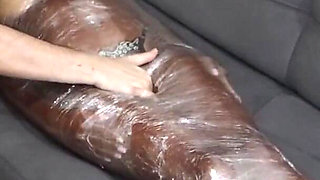 Luana Wrapped in Plastic Film. Tickling, Bastinado and Imposed Orgasms!