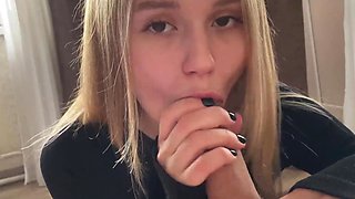 Petite Russian Teen Huge Cock in Mouth!