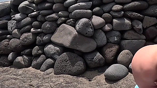 Outdoor Doggy Style Masturbation on the Beach