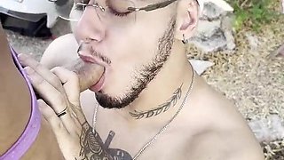 TRANS DUO HUMPS OUTDOORS ON THE BEACH