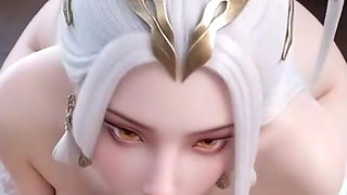 white hair AI pretty get fucked in her ass