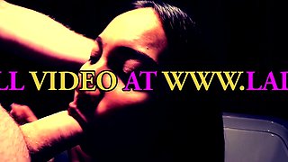 Handcuffed femboy sucking white dick